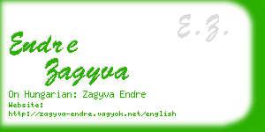 endre zagyva business card